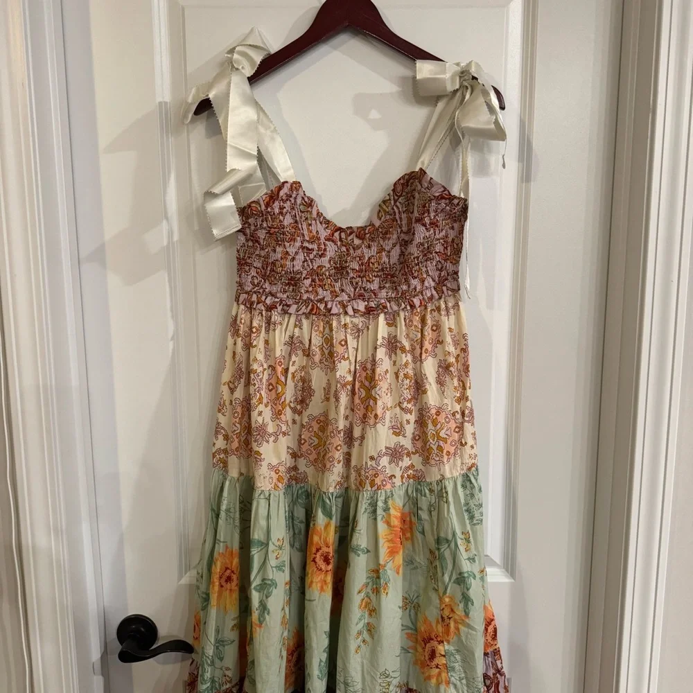Free People Bluebell Maxi In Lilac Combo Tiered Dress